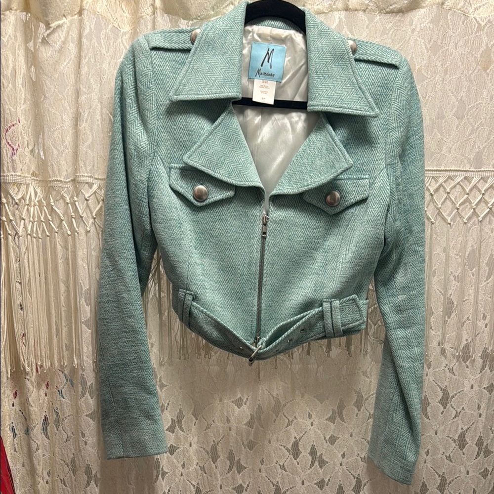 Vintage Guess Marciano Green Cropped Moto Jacket